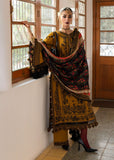 HR-3045 - 3 Piece Unstitched Embroidered Dhanak Suit With Digital Printed Shawl