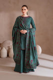 IZ 2925 - 3 Piece Unstitched Embroidered Dhanak Suit With Dhanak Embroidered Shawl