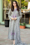 MS-170 - 3 Piece Unstitched Embroidered Dhanak Fabric With Embroidered Chiffon Dupatta