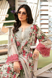 3 Piece - Unstitched Digital Printed Lawn Fabric With Embroidered Laces