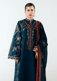 Dhanak Fabric - 3 Piece Unstitched Embroidered Dress With Digital Printed Shawl HR 3025