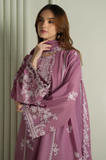 CS-900 - 3 Piece Unstitched Embroidered Dhanak Fabric With Embroidered Dhanak Shawl