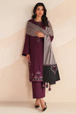 3 Piece - Unstitched Embroidered Dhanak Fabric