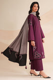 3 Piece - Unstitched Embroidered Dhanak Fabric