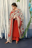 3 Piece - Unstitched Embroidered Dhanak Fabric With Wool Shawl