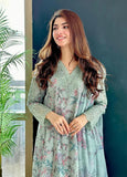 3 Piece - Unstitched Digital Printed Lawn Fabric With Embroidered Laces