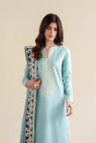Dhanak Fabric - 3 Piece Unstitched Fully Embroidered Dress