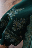 Dhanak Fabric - 3 Piece Unstitched Embroidered Dress With Embroidered Dhanak Shawl BT 3010