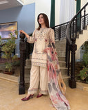 3 Piece - Unstitched Digital Printed Lawn Fabric BQ-423