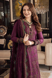 AJ 2885-3 Piece Unstitched Embroidered Dhanak Fabric With Embroidered Chiffon Dupatta