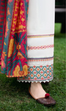 3 Piece - Unstitched Fully Embroidered Lawn Fabric QL-2690