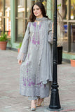 MS-170 - 3 Piece Unstitched Embroidered Dhanak Fabric With Embroidered Chiffon Dupatta