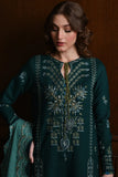 Dhanak Fabric - 3 Piece Unstitched Embroidered Dress With Embroidered Dhanak Shawl BT 3010