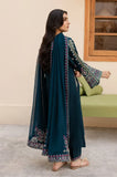LM 585 - 3 Piece Unstitched Embroidered Dhanak Fabric With Chiffon Dupatta