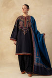 Dhanak Fabric - 3 Piece Unstitched Fully Embroidered Dress ZS-3150