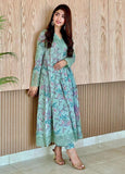 3 Piece - Unstitched Digital Printed Lawn Fabric With Embroidered Laces