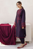 JZ 2910 - 3 Piece Unstitched Embroidered Dhanak Fabric With Dhanak Shawl