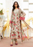 3 Piece - Unstitched Digital Printed Lawn Fabric With Embroidered Laces