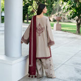 3 Piece - Unstitched Fully Embroidered Dhanak Fabric KD-910