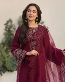 3 Piece - Unstitched Fully Embroidered Lawn Fabric QL-2685