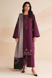 3 Piece - Unstitched Embroidered Dhanak Fabric