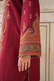 Dhanak Fabric - 3 Piece Unstitched Fully Embroidered  Dress With Embroidered Shawl JZ 3100