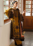 HR-3045 - 3 Piece Unstitched Embroidered Dhanak Suit With Digital Printed Shawl