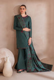 IZ 2925 - 3 Piece Unstitched Embroidered Dhanak Suit With Dhanak Embroidered Shawl