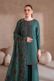 IZ 2925 - 3 Piece Unstitched Embroidered Dhanak Suit With Dhanak Embroidered Shawl