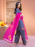 3 Piece - Unstitched Digital Printed Lawn Shirt Trouser and Dupatta With Embroidered Laces