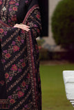 3 Piece - Linen Unstitched Heavy Embroidered Suit With Embroided Linen shawl
