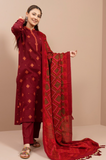 3 Piece - Unstitched Fully Embroided Dhanak Fabric With Wool Shawl KS-705