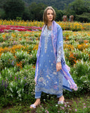 3 Piece - Unstitched Embroidered Lawn Fabric