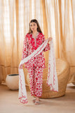 3 Piece - Unstitched Digital Printed Lawn Fabric With Embroided Bamber Chiffon Dupatta