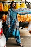 3 Piece - Unstitched Digital Printed Khaddar Fabric With Embroidered Laces