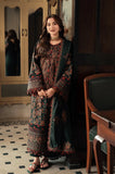 AJ 2915 - 3 Piece Unstitched Heavy Embroidered Dhanak Fabric With Embroidered Dhanak Shawl
