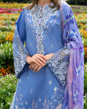 3 Piece - Unstitched Embroidered Lawn Fabric