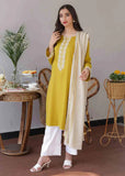 3 Piece - Unstitched Embroidered Dhanak Fabric