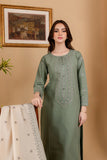 3 Piece - Unstitched Fully Embroidered Dhanak Fabric RP-600