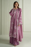 CS-900 - 3 Piece Unstitched Embroidered Dhanak Fabric With Embroidered Dhanak Shawl