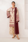 BQ 2950 - 3 Piece Unstitched Heavy Embroidered Dhanak Fabric With Embroidered Dhanak Shawl