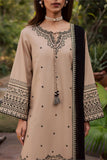 Dhanak Fabric - 3 Piece Unstitched Embroidered Dress With Embroidered Dhanak Shawl BT 2985
