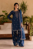 BT 2940 - 3 Piece Unstitched Heavy Embroidered Dhanak Fabric With Embroidered Chiffon Dupatta)