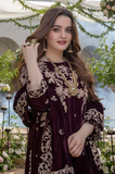 Luxury Velvet Embroidered Dress BR-1065