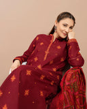 3 Piece - Unstitched Fully Embroided Dhanak Fabric With Wool Shawl KS-705