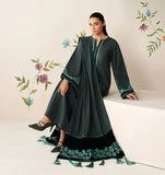 3 Piece - Unstitched Fully Embroidered Dhanak Fabric BQ-3225