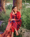 3 Pc Fully Embroided Lawn Suit (Digital Printed Silk Dupataa)