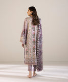 3 Pc Embroided Lawn Suit With Chiffon Dupatta