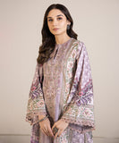 3 Pc Embroided Lawn Suit With Chiffon Dupatta