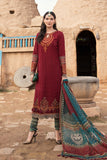 3 Pc Embroided Lawn suit With Chiffon Dupatta MB-168A
